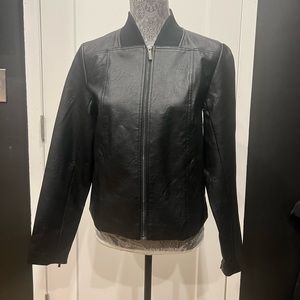 Prologue Faux Leather Bomber Jacket